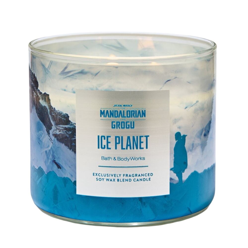 Bath & Body Works Star Wars Mandalorian Grogu Ice Planet 3 Wick Candle Limited